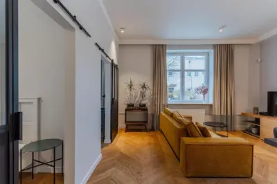 Telewizja i/lub zestaw kina domowego w obiekcie Warsaw Concierge Gagarina Garden