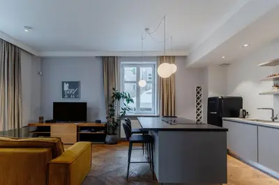 Kuchnia lub aneks kuchenny w obiekcie Warsaw Concierge Gagarina Garden