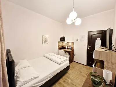 Łóżko lub łóżka w pokoju w obiekcie Apart HoStel Helvetia B&B