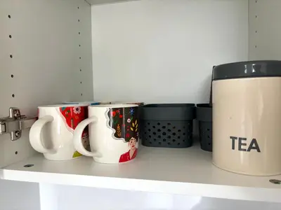 Zestaw do parzenia kawy i herbaty w obiekcie Olo Apartment