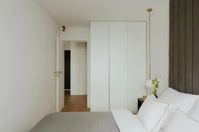 Łóżko lub łóżka w pokoju w obiekcie I LOVE WARSAW apartments