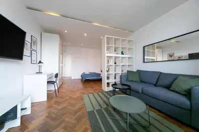 Część wypoczynkowa w obiekcie Warsaw Concierge Grójecka View