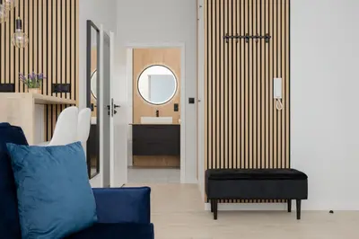 Część wypoczynkowa w obiekcie Stylish Apartments with Parking by Noclegi Renters