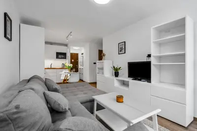 Telewizja i/lub zestaw kina domowego w obiekcie Warsaw Downtown - Workspace, Park & Metro Nearby - Rentujemy