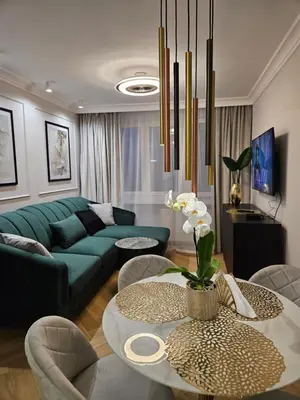 Część wypoczynkowa w obiekcie Apartament Deluxe Centrum Warszawa
