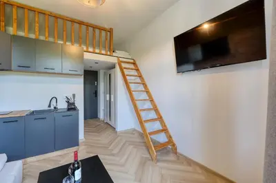 Telewizja i/lub zestaw kina domowego w obiekcie Industrial Apartment