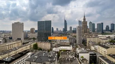 Widok na miasto Warszawa z tego apartamentu