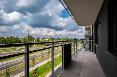 Balkon lub taras w obiekcie Warsaw Modern Stay