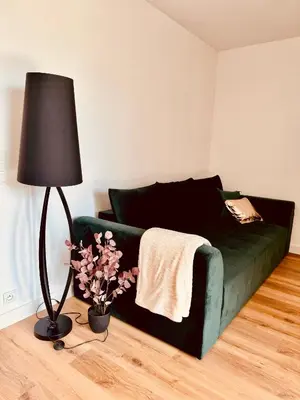 Łóżko lub łóżka w pokoju w obiekcie Apartament Lazurowa
