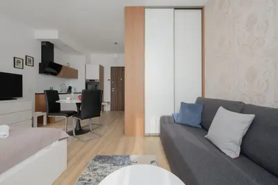 Telewizja i/lub zestaw kina domowego w obiekcie Holzera 6 studio close to Medicover and Paley