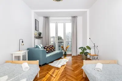 Część wypoczynkowa w obiekcie Peach Apartment Mokotow