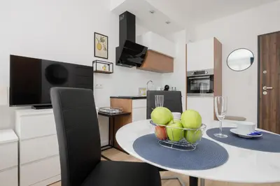 Kuchnia lub aneks kuchenny w obiekcie Sarmacka 25 studio 1 close to Medicover and Paley