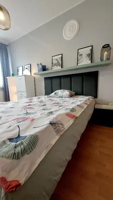 Łóżko lub łóżka w pokoju w obiekcie POLNA 3 Warsaw Apartment