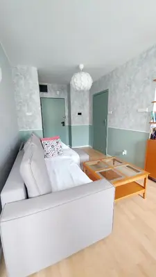 Łóżko lub łóżka w pokoju w obiekcie POLNA 3 Warsaw Apartment