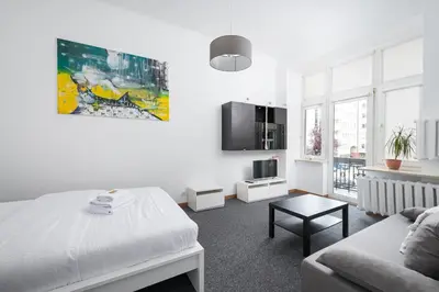 Telewizja i/lub zestaw kina domowego w obiekcie Elektrownia Powiśle Comfort Studio by BookingHost