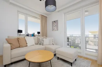 Część wypoczynkowa w obiekcie Luxury Three Bedroom Apartment with Parking & Balcony in Mokotów by Renters Prestige