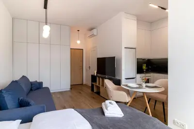 Kuchnia lub aneks kuchenny w obiekcie Comfort Studio in Warsaw Business Center