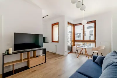 Telewizja i/lub zestaw kina domowego w obiekcie Comfort Studio in Warsaw Business Center
