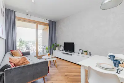 Telewizja i/lub zestaw kina domowego w obiekcie SuperApart Kolejowa 49a - Blisko centrum i metra