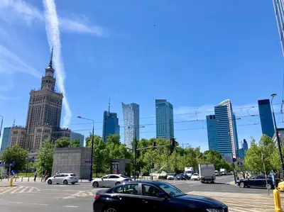 Widok na miasto Warszawa z tego apartamentu