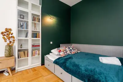 Łóżko lub łóżka w pokoju w obiekcie Peanut Premium Apartment Ochota