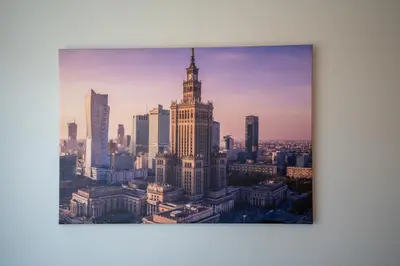 Widok na miasto Warszawa z tego apartamentu