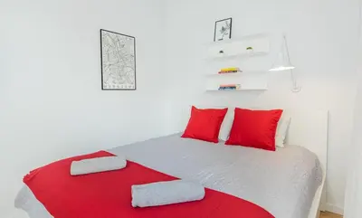 Łóżko lub łóżka w pokoju w obiekcie Praga Factory Stylish Spot