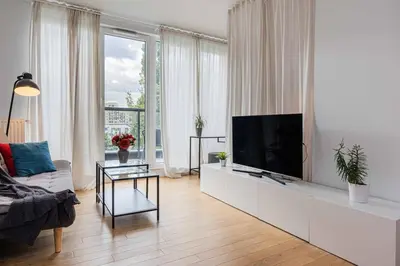 Telewizja i/lub zestaw kina domowego w obiekcie Praga Factory Stylish Spot
