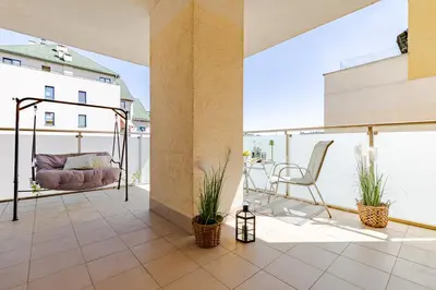 Balkon lub taras w obiekcie SuperApart Powstańców Śląskich 89B
