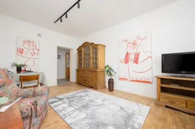 Telewizja i/lub zestaw kina domowego w obiekcie Przytulny i Tradycyjny Apartament na Parterze w Centrum Warszawy by Noclegi Renters