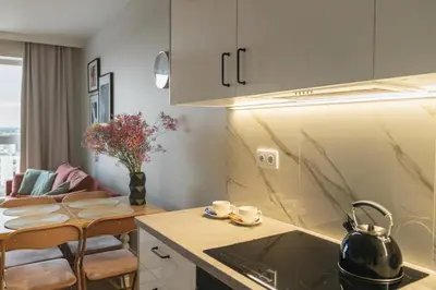Kuchnia lub aneks kuchenny w obiekcie Apartament Pełczyńskiego 3