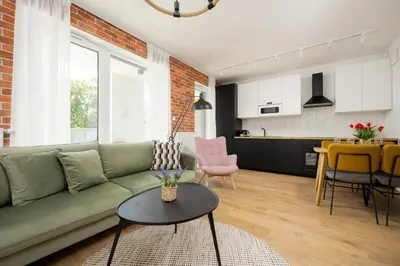 Kuchnia lub aneks kuchenny w obiekcie Komfortowy Apartament dla 4 osób z Parkingiem by Noclegi Renters