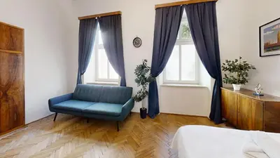 Łóżko lub łóżka w pokoju w obiekcie Vintage Tenement House