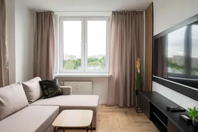 Część wypoczynkowa w obiekcie Chodecka Comfort Studio by BookingHost