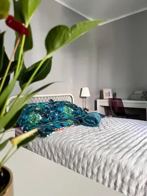 Łóżko lub łóżka w pokoju w obiekcie Apartment Metro Słodowiec Free Parking