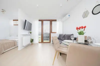 Część wypoczynkowa w obiekcie Capitol Bright Apartment in Central Warsaw by Noclegi Renters