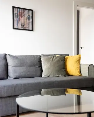 Część wypoczynkowa w obiekcie Wileńska Express Homely Apartment by BookingHost