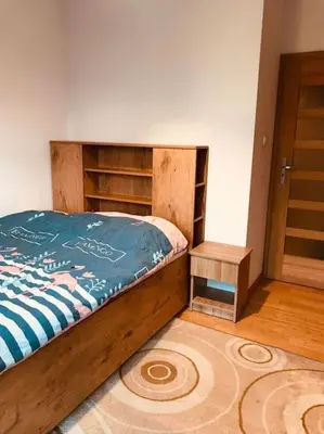 Łóżko lub łóżka w pokoju w obiekcie Nowoczesny apartament na Pradze