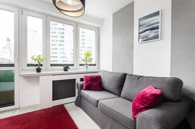 Część wypoczynkowa w obiekcie Beetroot Apartment City Centre Rondo ONZ