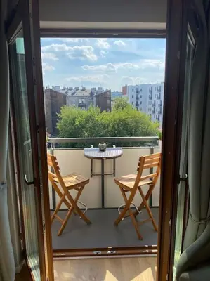 Balkon lub taras w obiekcie Cozy City Appartement Warszawa