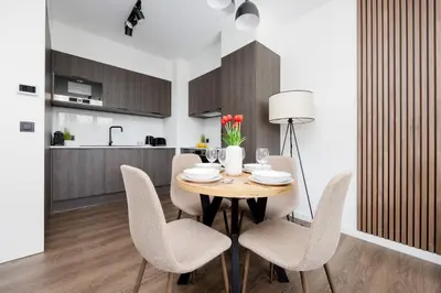 Kuchnia lub aneks kuchenny w obiekcie Apartamenty Ludwiki z Parkingiem by Noclegi Renters