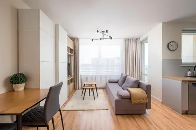 Część wypoczynkowa w obiekcie Metro Stokłosy Comfort Studio by BookingHost