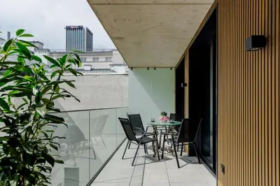 Balkon lub taras w obiekcie Apartment Emilii Plater