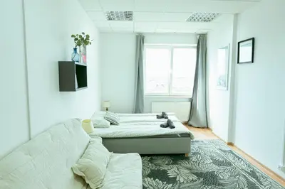 Część wypoczynkowa w obiekcie Hostel Metro Kabaty