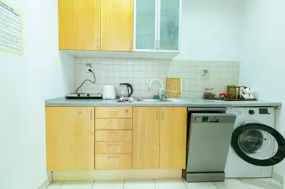 Kuchnia lub aneks kuchenny w obiekcie Hostel Metro Kabaty