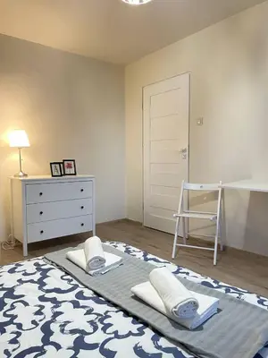 Łóżko lub łóżka w pokoju w obiekcie HALBY rooms Prosta 2
