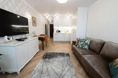 Kuchnia lub aneks kuchenny w obiekcie Apartament Zielona Ochota