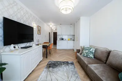 Telewizja i/lub zestaw kina domowego w obiekcie Apartament Zielona Ochota