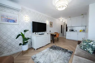 Kuchnia lub aneks kuchenny w obiekcie Apartament Zielona Ochota