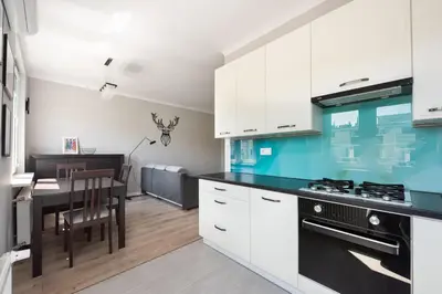 Kuchnia lub aneks kuchenny w obiekcie Park Praski Comfy Apartment by BookingHost
